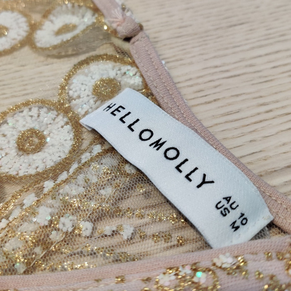 Hello Molly Match Me Dress Size M Pale Pink Wedding Dance Sparkly Fairy Romantic - Picture 4 of 16